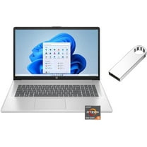 HP 17.3 inch 1920 x 1080 (Full HD) Laptop | AMD Ryzen 5 7430U(Beat i7-1255U) | AMD Radeon graphics | HDMI|Silver| 32GB RAM | 1024GB SSD | Windows 11 S | Bundle with 64GB USB Flash Drive