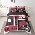 thumbnail image 2 of Erosebridal Sports City Bedding Sets Twin Size,American Football Comforter Sets with Sheets,Geometric Patchwork Pattern Bed in a Bag Twin Size,Stylish Bedroom Decoration Reversible,7-Piece, 2 of 7