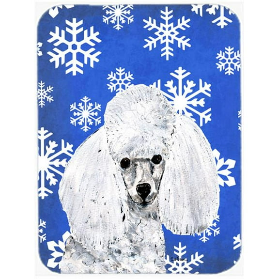 White Toy Poodle Winter Snowflakes Mouse Pad, Hot Pad Or Trivet, 7.75 x 9.25 In.