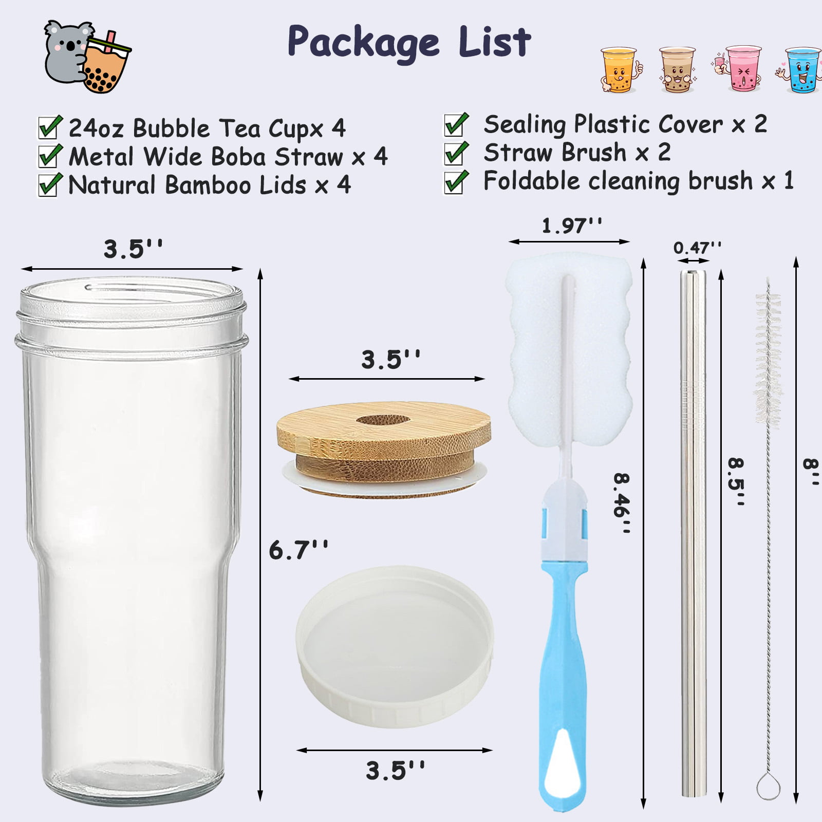 Wholesale Glass Bubble Tea Cup With Lid And Straw Sublimation Cup Blanks Boba  Cup For Smoothies, Iced Coffee, Pearls, Juices, And Cocktails From Belkin,  $71.16