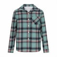 thumbnail image 6 of HAiming Fleece Lined Plaid Shirt for Women Casual Long Sleeve Lapel Collar Coat Jacket Fall Winter Warm Outwear, 6 of 7