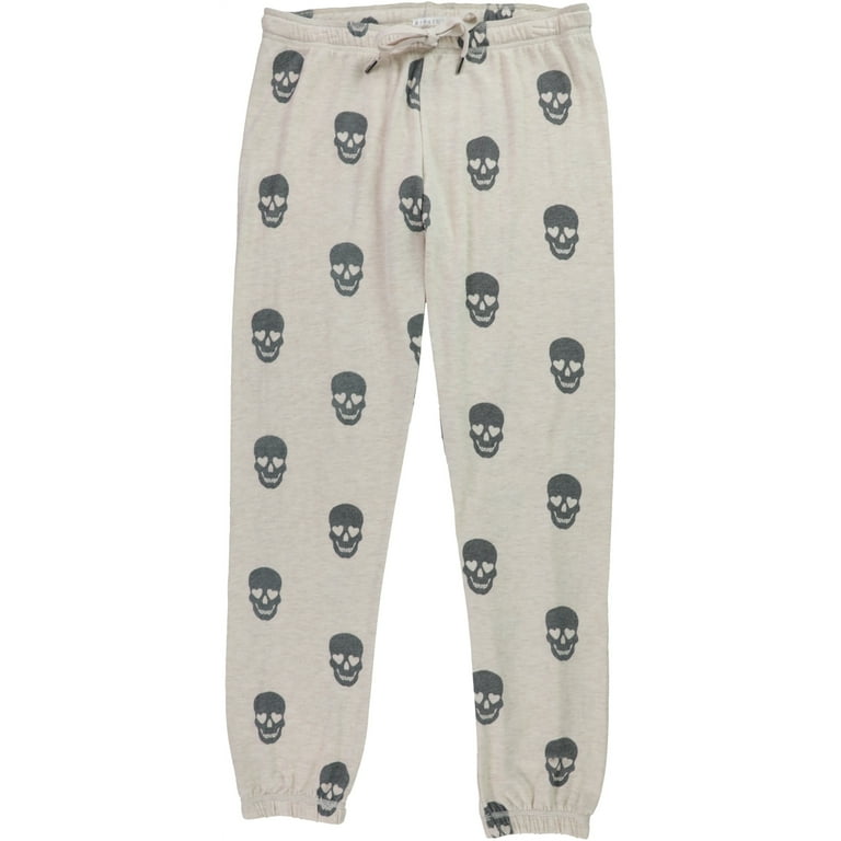 P.J. Salvage Womens Heart Eye Skull 2Pc Pajama Set Beige Medium