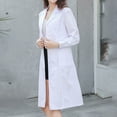 thumbnail image 3 of Womens Long Sleeve Lab Coat Scrub Jacket Medical Uniform Multi Pocket Easy Care Lightweight Workwear White XL, 3 of 7