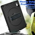 thumbnail image 6 of K-Lion for Apple iPad 10th Gen 10.9" 2022 Rugged Case Honeycomb Pattern 360° Rotatable kickstand Handstrap Shoulder Strap Shockproof Anti-Scratch Heavy Duty Case,F, 6 of 8