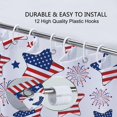 thumbnail image 5 of Happy Independence Day 4th of July Shower Curtain Set Blue Star and Red Star American Flag Fireworks Holiday Decor Bathroom Bathtub Curtain Waterproof Fabric with 12PCS Hook, 5 of 6