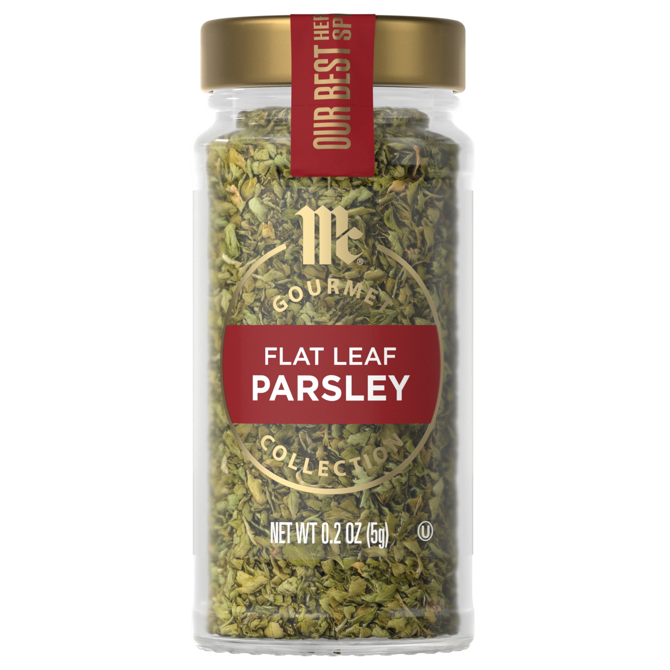 (3 pack) McCormick Gourmet Kosher All Natural Flat Leaf Parsley, 0.2 oz Bottle