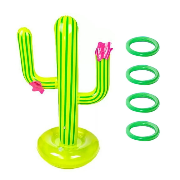 Inflatable Cactus Toss Game with Water-Filled Base for Pool Parties Assorted Color 1 Set