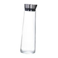 thumbnail image 1 of Jarra para agua fría, botella de agua de cristal con tapa de acero inoxidable, jarra de cristal, jarra para agua caliente para té de frutas, 1L, 1 of 8