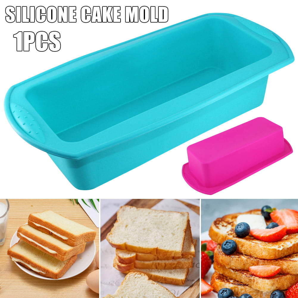Bread Loaf Cake Mould Bakeware Baking Pan Non-Stick Mold Oven Silicone Rect X0U0 