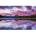 thumbnail image 2 of Bishop, Russ 18x13 Black Ornate Wood Framed with Double Matting Museum Art Print Titled - Dawn light over the Tetons from Oxbow Bend-Grand Teton National Park-Wyoming-USA, 2 of 4