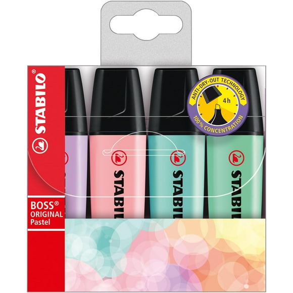 Resaltador STABILO BOSS ORIGINAL Pack de 4 Pastel