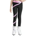 thumbnail image 2 of Doomiva Kids Girls Figure Skating Pants Rhinestones Spiral Ice Skating Practice Leggings Pink 16, 2 of 7