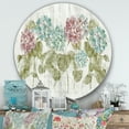 thumbnail image 2 of Designart 'fleurs d'Hortensia Rouges et Bleues' Art Mural Rond en Métal Style Ferme - Disque de 36, 2 of 5