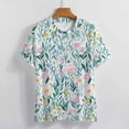 thumbnail image 3 of Floral Colorful Flower Women's Short Sleeve T-Shirt Crew Neck Casual Summer Trendy Loose Fit Tops, 3 of 6