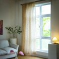 thumbnail image 3 of Vireellx Boho Curtains for Bedroom, Cream Hollow Crochet Stripes and Florals Print Cotton Linen Fabric Patchwork, Bohemian Beige Tassel Semi-Blackout Window Panel Farmhouse Drape, 3 of 8