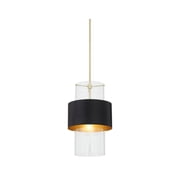 8013-0880 Quorum Lighting 1 Light Drum Pendant in Contemporary style - 12 inches wide by 19.75 inches high-Aged Brass/Studio White Finish