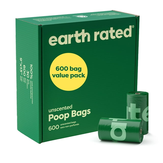 Bolsas para excrementos de perro, valoradas con la Tierra, paquete de 600 unidades, sin perfume