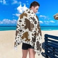 thumbnail image 4 of Dreamtimes Cow Print Beach Towel,Absorbent Quick Dry Sport Towel Oversized Lightweight Soft Bath Towel for Travel Sports Pool Swimming Bath Camping 31x71in, 4 of 7