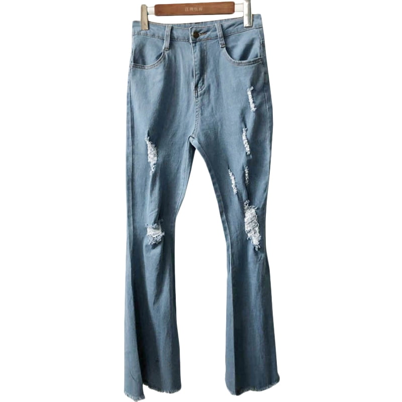 elastic flare jeans