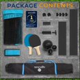 thumbnail image 6 of SereneLife Trampoline Ping Pong Table - Heavy Duty Powder Coated Steel Frame and Connectors - Full Size 94" - Hand Pong Game Table with Paddles, Small, Large Balls - Indoor/Outdoor, Beach, Game Room, 6 of 7
