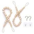 thumbnail image 1 of Bgsha 2 Pcs Attaches de Rideaux en Perles de Bois - Adaptées à la Finition de Rideaux Intérieurs et Extérieurs, 1 of 6