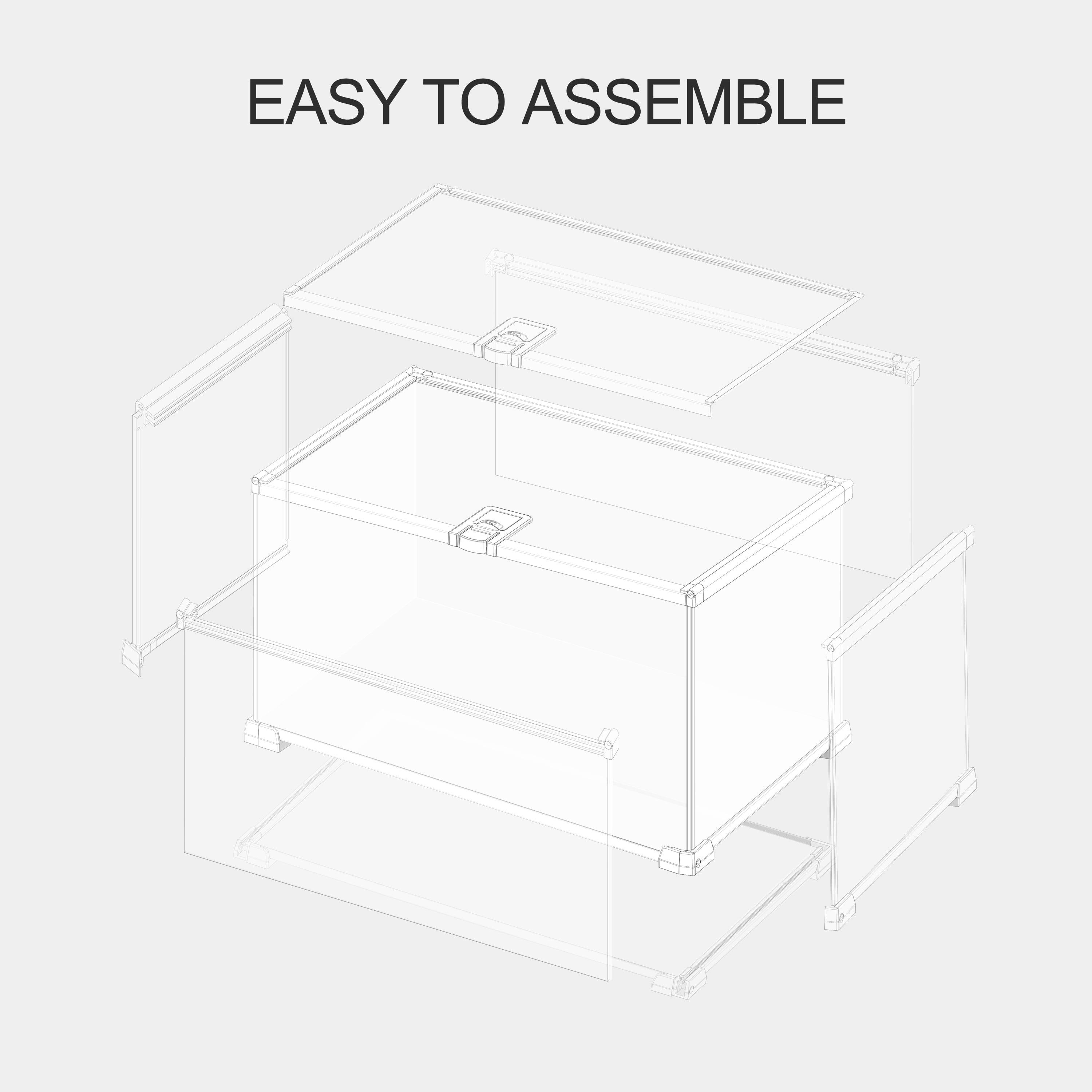 REPTIZOO Knock-Down Mini Glass Reptile Habitat, 360 Rotation Visually Reptile Terrarium 20”×12”×14”(14.5 gallon)，Easy Assembly.