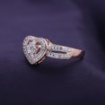 thumbnail image 4 of AFFY Heart Promise Ring | 0.05CT Round Natural White Diamond | 14K Rose Gold over Silver-7, 4 of 7