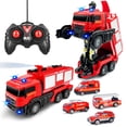 thumbnail image 1 of Camión de bomberos Grarain con control remoto, sonido LED y rociador de agua, 1 of 6