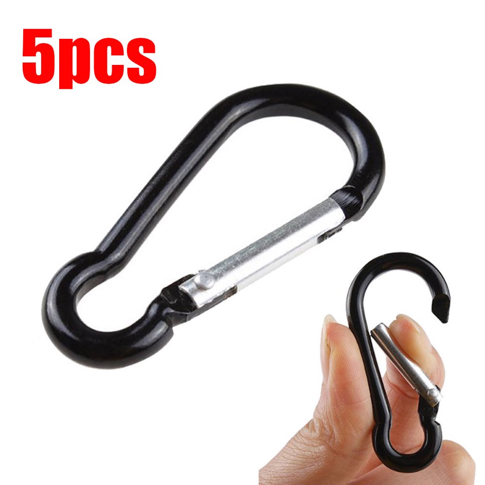 5Pcs Aluminum Snap Hook Carabiner DRing Key Chain Clip Keychain Hiking