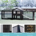 thumbnail image 6 of Large Wooden Rabbit Cage Small Animal Cage Indoor Outdoor Pet Cage With Removable Tray And Wire Mesh Bedding Area 2Running Cages, 6 of 6