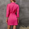 thumbnail image 5 of Sexlip Womens Lapel Button Down Slim Mini Blazer Dress Professional Stylish Office Business Dress Red S, 5 of 9
