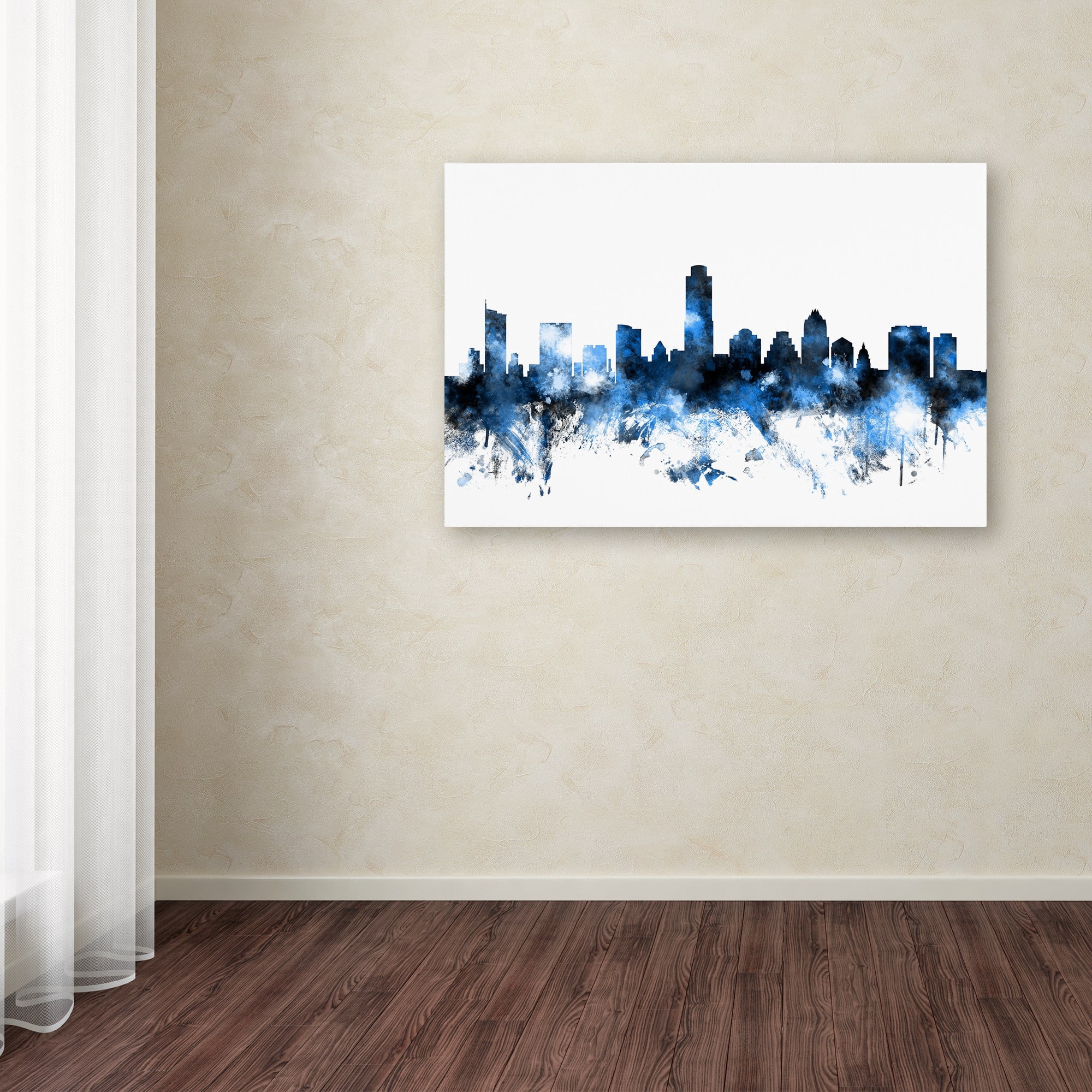 Trademark Fine Art "Austin Texas Skyline II" Canvas Art by Michael Tompsett