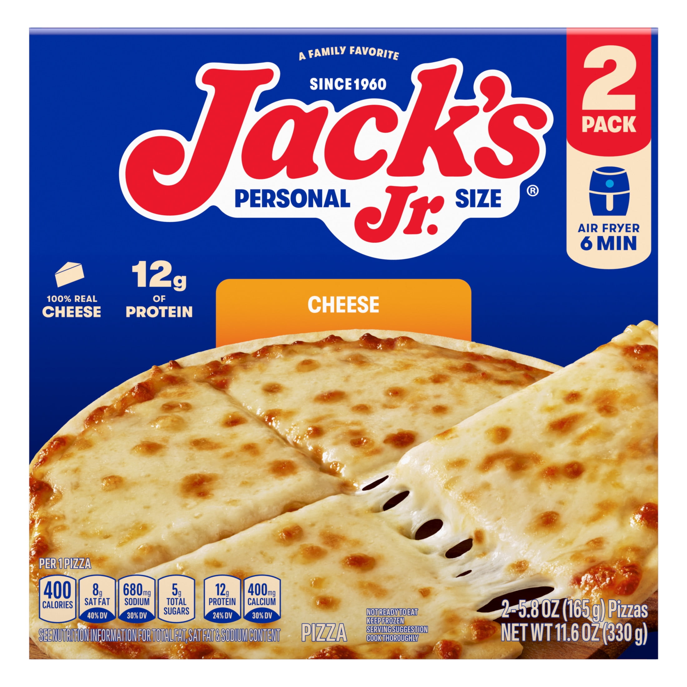 Jack's Cheese Pizza, Personal Pizza, 11.6 oz, 2 Pack (Frozen)