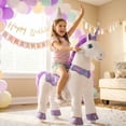 thumbnail image 3 of PonyCycle Kid-Powered Ride-On Unicorn Toy, No Battery, Hand Brake, Ages 4–7, Purple, E413, 3 of 11