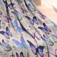 thumbnail image 3 of Beige Butterfly Flower Pattern Blanket,Comfortable Soft Flannel Throw Blanket,All Season,Warm Lightweight Blankets for Sofa Bed Couch Living Room Chair,30"x40", 3 of 4