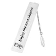thumbnail image 1 of Stainless Steel Bookmark Inscribed Smooth Polished Feather Shape Chain Tassel Pendant Exquisite Graduation Teachers Day Gift, 1 of 8