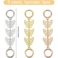 thumbnail image 2 of 3pcs Purse Strap Extender Chain Butterfly Purse Extender Strap for DIY Crossbody Metal Bag Extension Chains for DIY DIY Purse Handbag Wallet Tote Shoulder Bag 3 Colors 5.3inch, 2 of 7