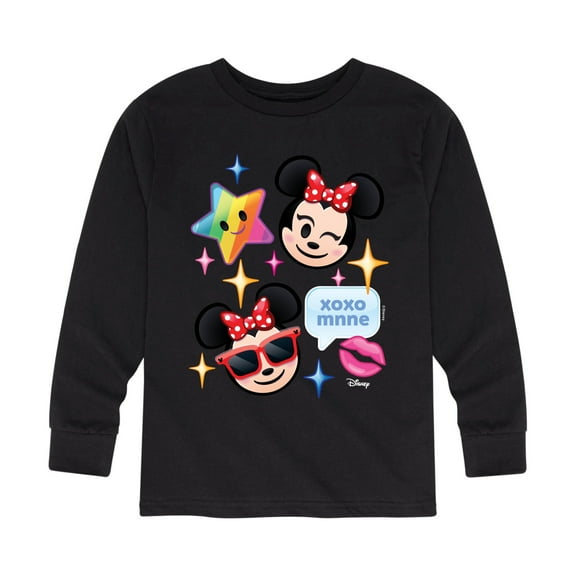 Disney Emoji - Minnie Assorted Emojis - Toddler And Youth Long Sleeve Graphic T-Shirt