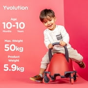 Yvolution Y Glider Luna, 3-in-1 Ride-on Toy to Kids Kick Scooter LED Light-up Wheels Red Unisex