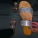 thumbnail image 1 of Mujeres Glitter Bling Fancy Slide Flat Low Wedge Casual Moda Sandalias Zapatos Wmkox8yii hj789, 1 of 4
