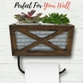 thumbnail image 5 of Autumn Alley Farmhouse Toilet Paper Holder with Basket for Cell Phone - Rustic Toilet Paper Holder, Farmhouse Bathroom Country Decor - Wood, Galvanized & Black Metal - Adds Rustic Charm, Brown, 5 of 9
