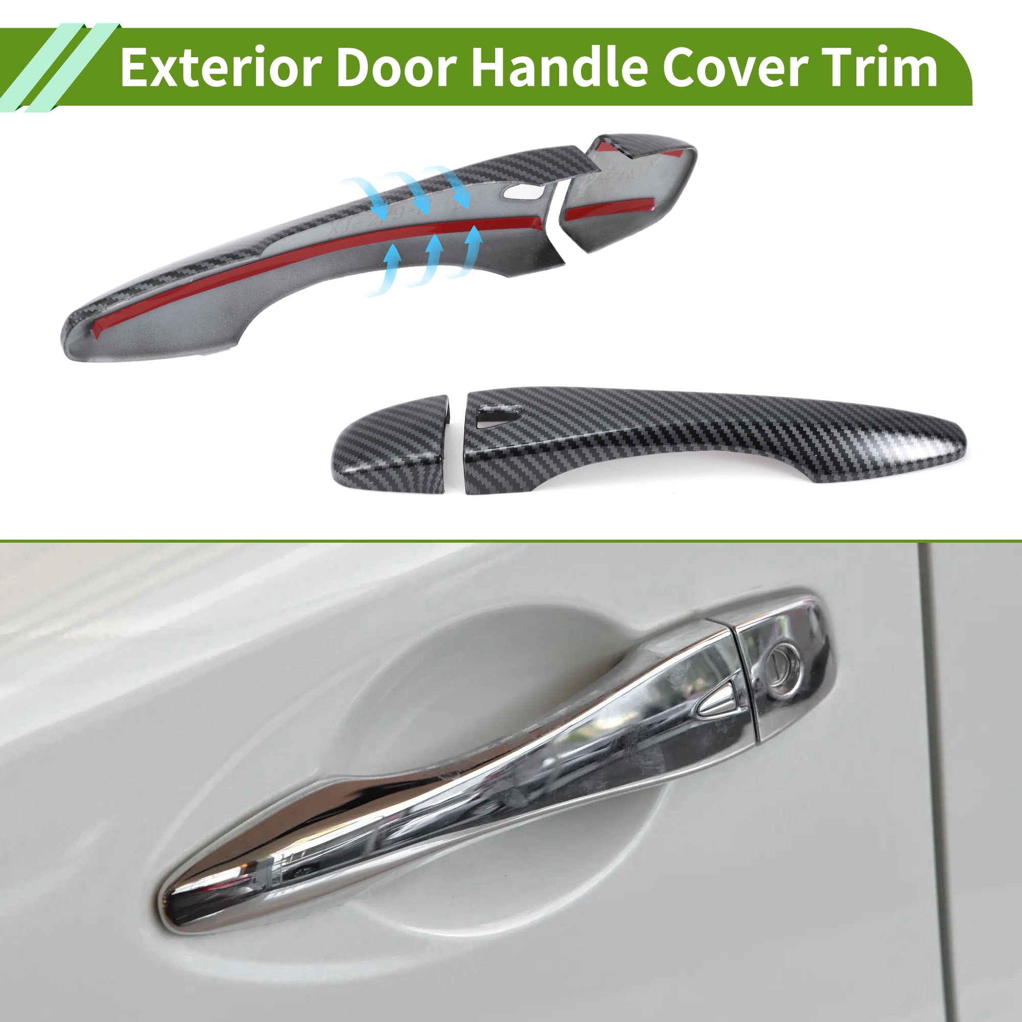 Unique Bargains Exterior Door Handle Cover Trim for Nissan Altima 2013-2018 Black