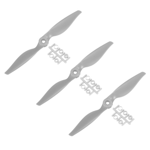 3Pcs Hélice 7x5 Pulgadas Hélices RC de 2 Palas Grises con Anillos Adaptadores para Reemplazo de Aeronaves RC