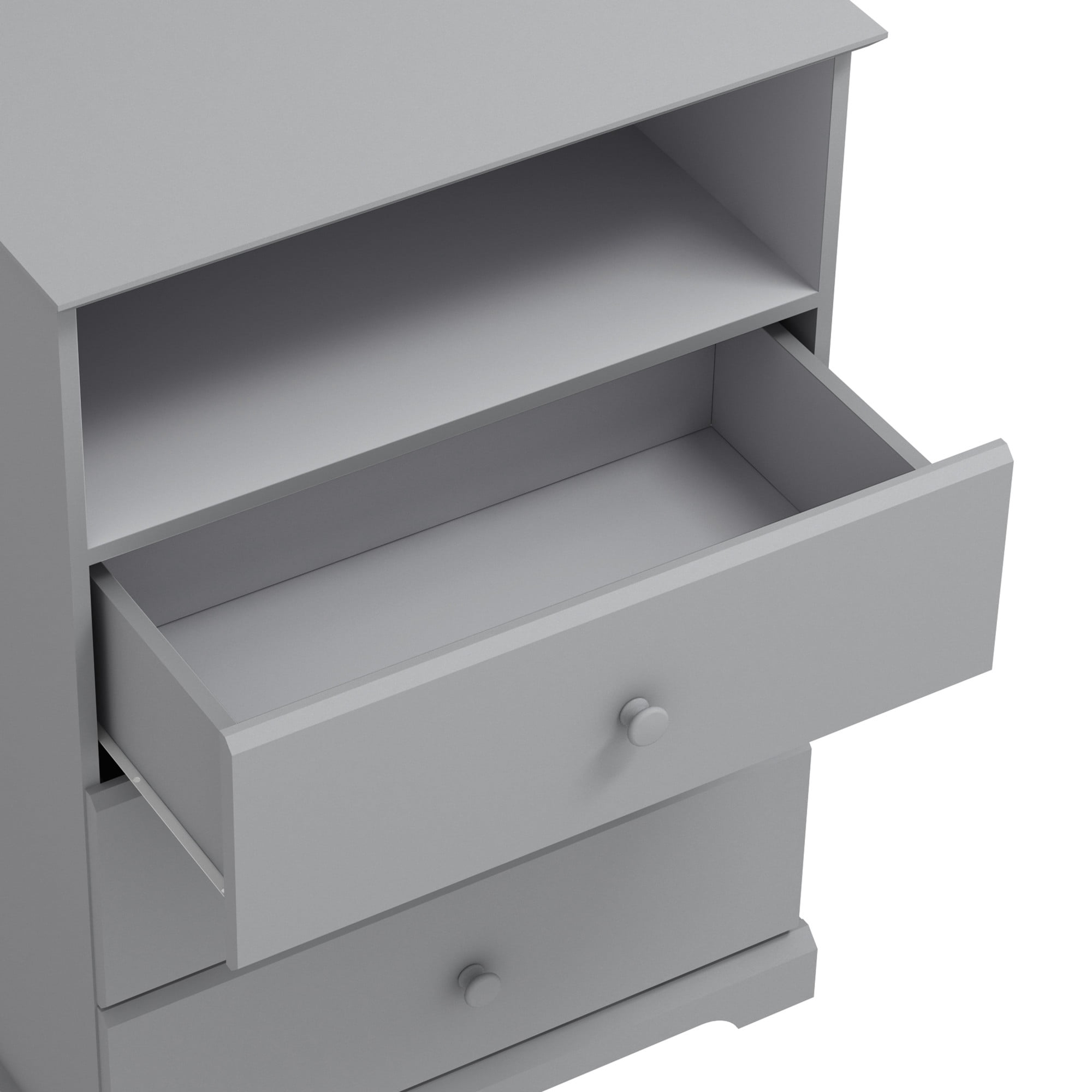 Campbell Wood 3-Drawer Kids Dresser with Storage Shelf, Gray - AliExpress
