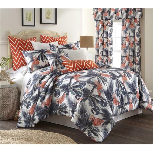 Ensemble de Housse de Couette Non Réversible Flamingo Palmes - Californie Taille Très Grand