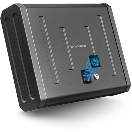 CACAGOO Gun Safe, Biometric Gun Safe Smart Pistol Safe for Home, Handgun Safe Firearm Safety Device Quick Access with Auto Open Lid