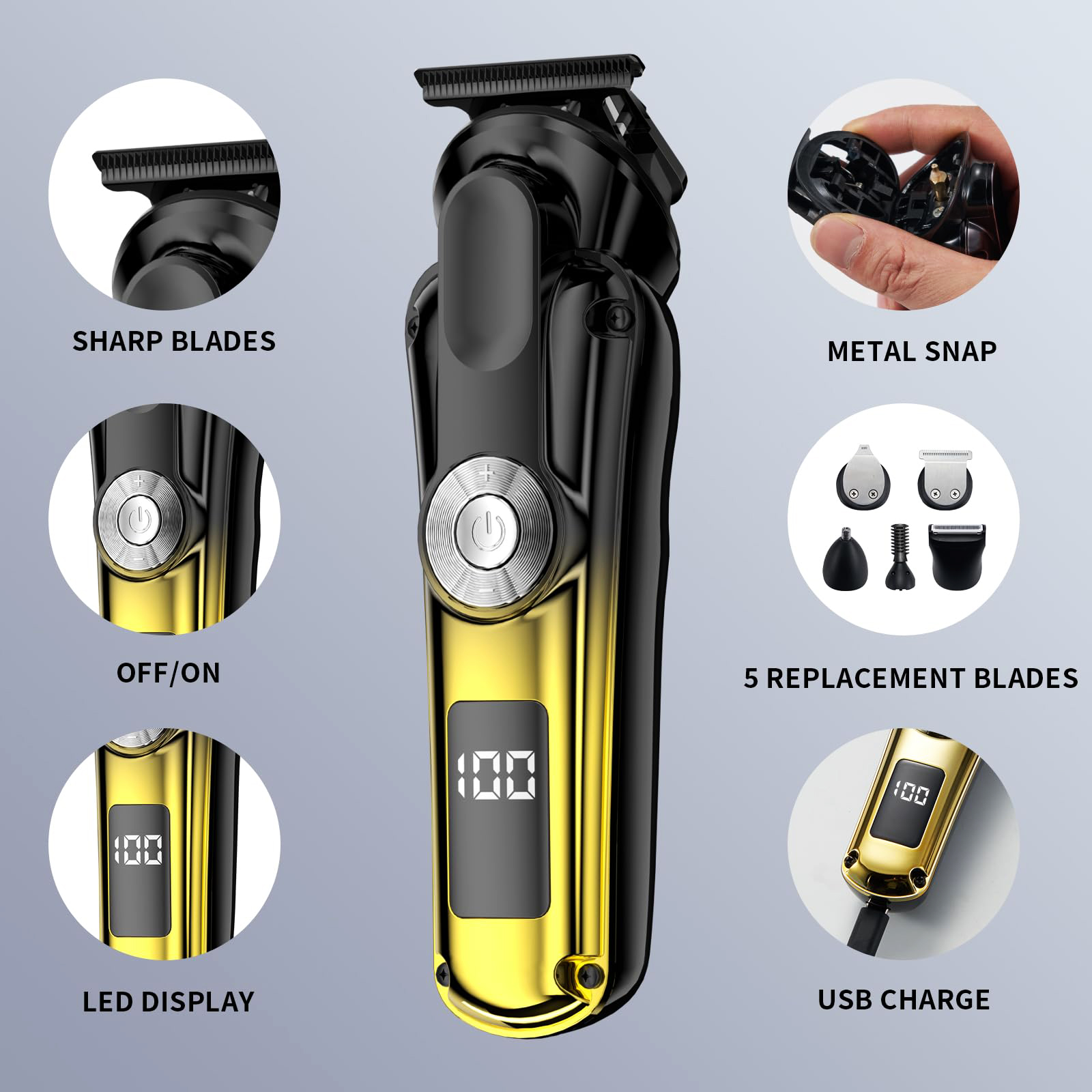 Juyafio 6-in-1 Cordless Beard Trimmer Kit photo 4