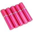 thumbnail image 2 of Botella de perfume recargable de aluminio con atomizador portátil y vacío, 10 ml x 5 unidades, color rojo rosa, 2 of 14