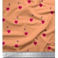 thumbnail image 1 of Soimoi Rayon Crepe Fabric Dot,Heart & Bird Clip Art Fabric Prints by Yard 46 Inch Wide, 1 of 1