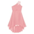 thumbnail image 3 of YONGHS Kids Girls One Shoulder Formal Gown High Low Hem Evening Dress Pink 10, 3 of 6